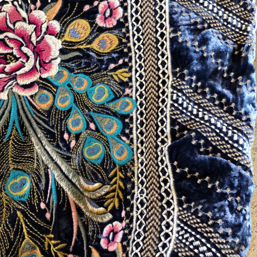 🍃💕NWT Johnny Was Silk Velvet Boho Hobo Tote Bag - Picture 8 of 8